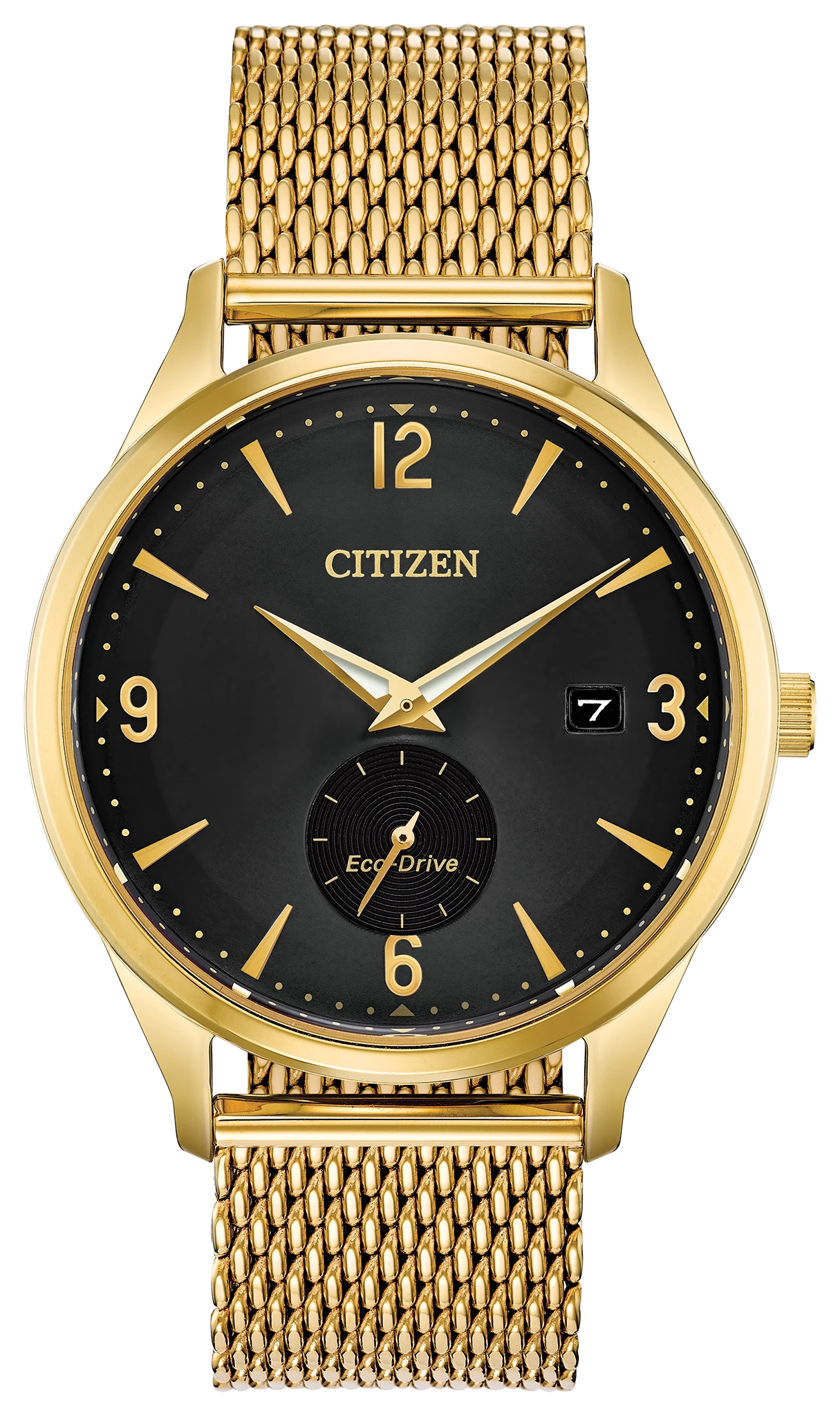 シチズン　エコドライブ　　ソーラー　スモセコ　型番BV1112-56E BTW - Men's Eco-Drive BV1112-56E Black Face Gold Watch | CITIZEN